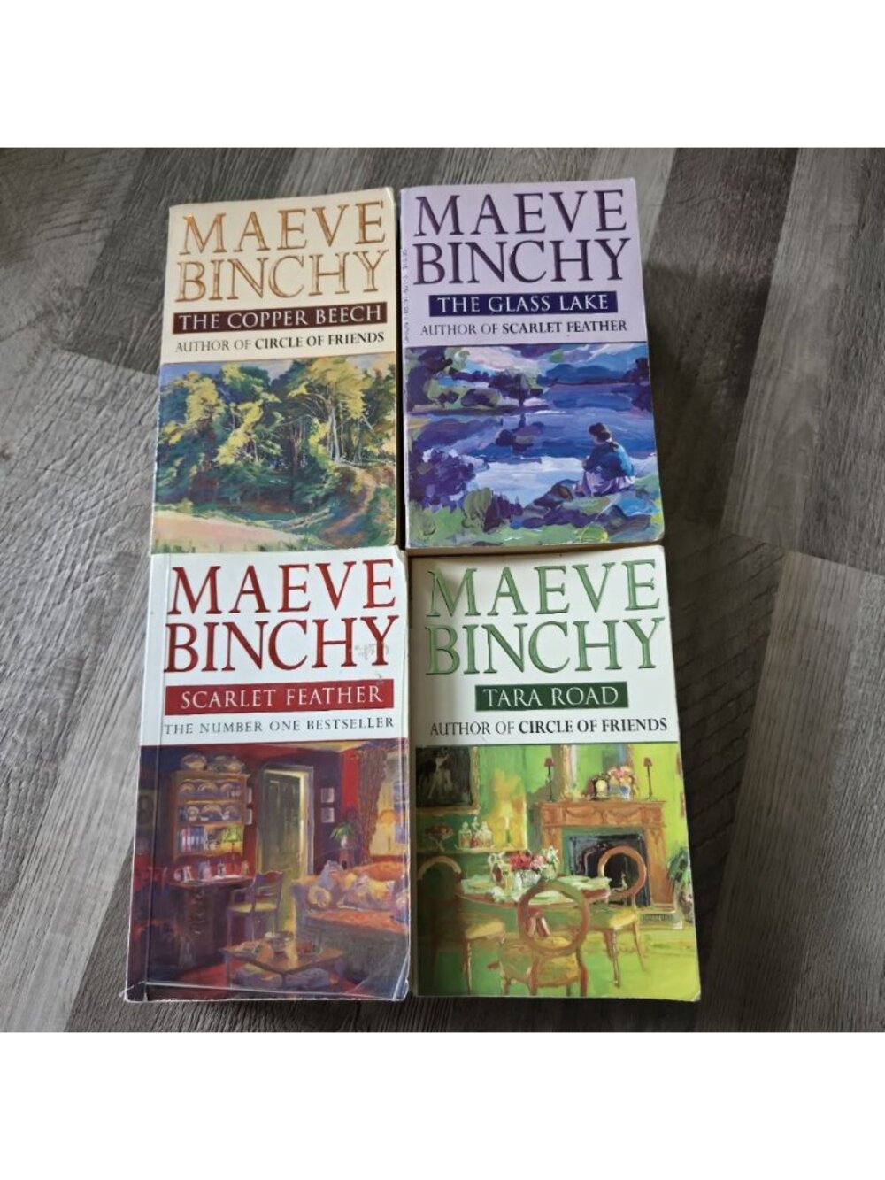 Maeve Binchy 4 Book Lot Tara Road Scarlet Feather Copper Beech Glass Lake